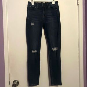 Celebrity Pink Dark Blue Distressed Skinny Jeans